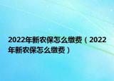 2022年新农保怎么缴费（2022年新农保怎么缴费）