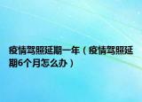 疫情驾照延期一年（疫情驾照延期6个月怎么办）