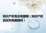 知识产权有没有期限（知识产权的权利有期限吗）