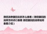 微信消息撤回去的怎么查看（微信撤回的消息怎样进行查看 微信撤回的消息如何查看介绍）