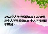 2019个人所得税税率表（2019最新个人所得税税率表 个人所得税征收范围）