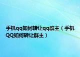手机qq如何转让qq群主（手机QQ如何转让群主）