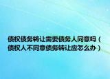 债权债务转让需要债务人同意吗（债权人不同意债务转让应怎么办）