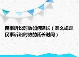 民事诉讼时效如何延长（怎么规定民事诉讼时效的延长时间）