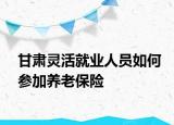甘肃灵活就业人员如何参加养老保险
