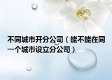 不同城市开分公司（能不能在同一个城市设立分公司）