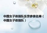 中国女子体操队东京参赛名单（中国女子体操队）