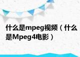 什么是mpeg视频（什么是Mpeg4电影）