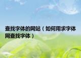 查找字体的网站（如何用求字体网查找字体）