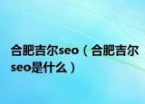 合肥吉尔seo（合肥吉尔seo是什么）