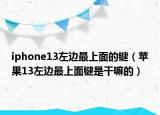 iphone13左边最上面的键（苹果13左边最上面键是干嘛的）