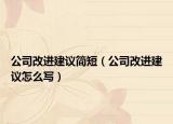 公司改进建议简短（公司改进建议怎么写）