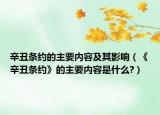 辛丑条约的主要内容及其影响（《辛丑条约》的主要内容是什么?）