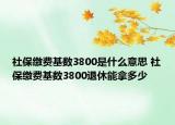 社保缴费基数3800是什么意思 社保缴费基数3800退休能拿多少