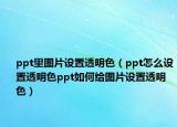 ppt里图片设置透明色（ppt怎么设置透明色ppt如何给图片设置透明色）
