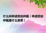 什么叫申请劳动仲裁（申请劳动仲裁是什么意思）