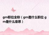 gm职位全称（gm是什么职位 gm是什么意思）
