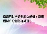 离婚后财产分割怎么起诉（离婚后财产分割怎样处理）