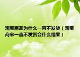 淘宝商家为什么一直不发货（淘宝商家一直不发货会什么结果）