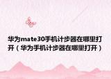 华为mate30手机计步器在哪里打开（华为手机计步器在哪里打开）