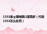 1353浠ｇ爜缃氭澶氬皯（代码1353怎么处罚）