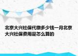 北京大兴社保代缴多少钱一月北京大兴社保费用是怎么算的