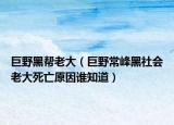 巨野黑帮老大（巨野常峰黑社会老大死亡原因谁知道）