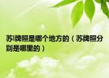 苏l牌照是哪个地方的（苏牌照分别是哪里的）