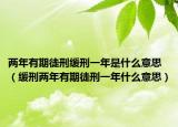 两年有期徒刑缓刑一年是什么意思（缓刑两年有期徒刑一年什么意思）