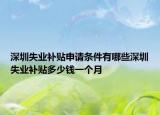 深圳失业补贴申请条件有哪些深圳失业补贴多少钱一个月