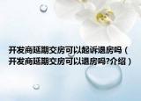 开发商延期交房可以起诉退房吗（开发商延期交房可以退房吗?介绍）