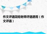 作文评语简短老师评语通用（作文评语）