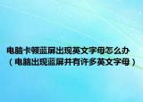 电脑卡顿蓝屏出现英文字母怎么办（电脑出现蓝屏并有许多英文字母）
