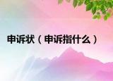 申诉状（申诉指什么）