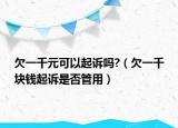 欠一千元可以起诉吗?（欠一千块钱起诉是否管用）
