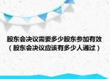 股东会决议需要多少股东参加有效（股东会决议应该有多少人通过）