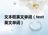 文本框英文单词（text 英文单词）