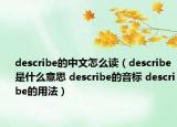 describe的中文怎么读（describe是什么意思 describe的音标 describe的用法）