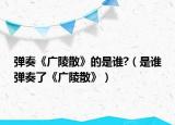弹奏《广陵散》的是谁?（是谁弹奏了《广陵散》）