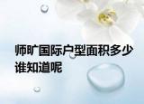 师旷国际户型面积多少谁知道呢