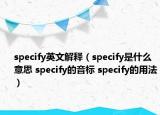 specify英文解释（specify是什么意思 specify的音标 specify的用法）