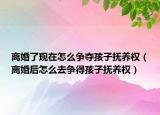 离婚了现在怎么争夺孩子抚养权（离婚后怎么去争得孩子抚养权）