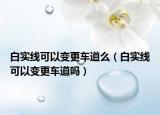 白实线可以变更车道么（白实线可以变更车道吗）