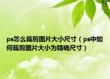 ps怎么裁剪图片大小尺寸（ps中如何裁剪图片大小为精确尺寸）