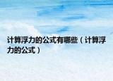 计算浮力的公式有哪些（计算浮力的公式）
