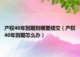 产权40年到期到哪里续交（产权40年到期怎么办）