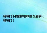 杨幂门下的四帅都叫什么名字（杨幂门）
