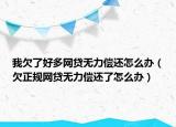 我欠了好多网贷无力偿还怎么办（欠正规网贷无力偿还了怎么办）