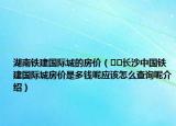 湖南铁建国际城的房价（﻿﻿长沙中国铁建国际城房价是多钱呢应该怎么查询呢介绍）