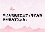 手机九宫格密码忘了（手机九宫格密码忘了怎么办）